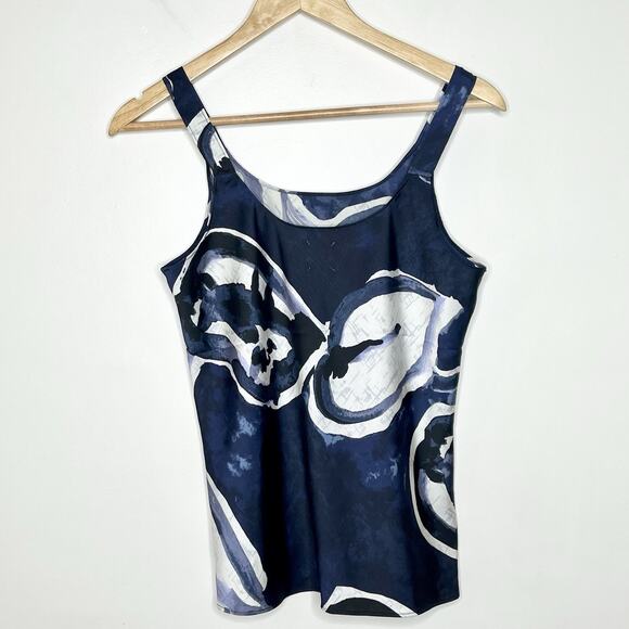 Nic + Zoe Abstract Art Tank Top Blue Womens Size Small Chiffon Lightweight - Picture 6 of 6